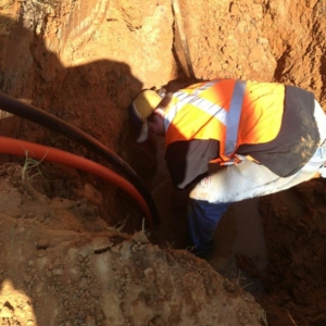 Experienced crew underground ensuring the job is done right